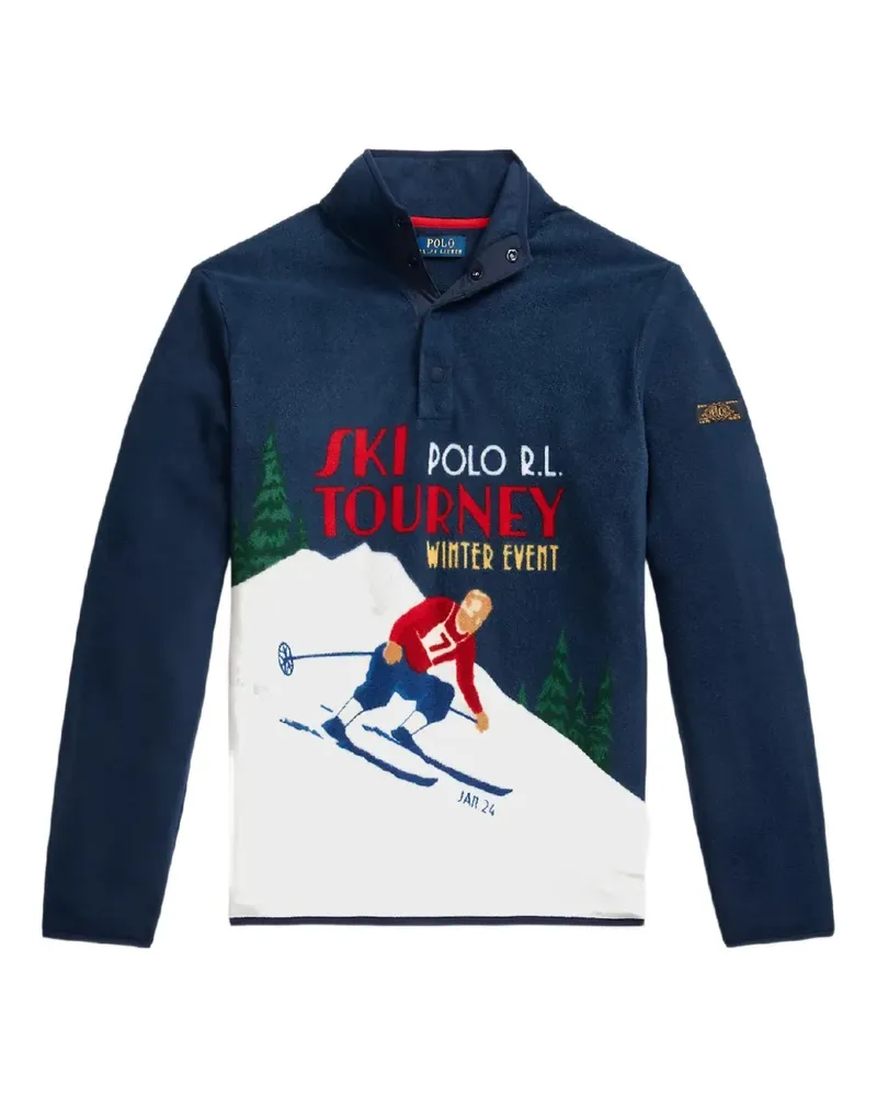 Ralph Lauren Fleece-Sweatshirt mit Skifahrer-Print - Blau Blau
