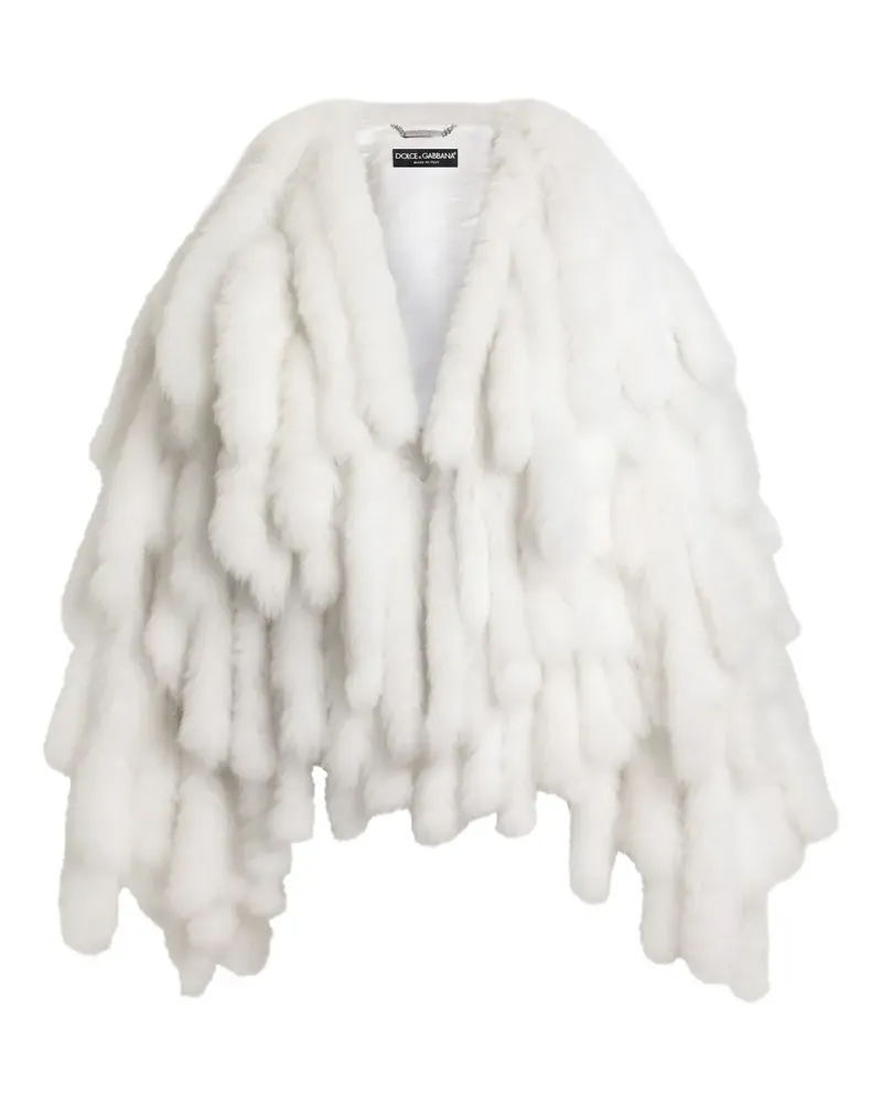 Dolce & Gabbana Mantel mit Fransen - Weiß Weiß
