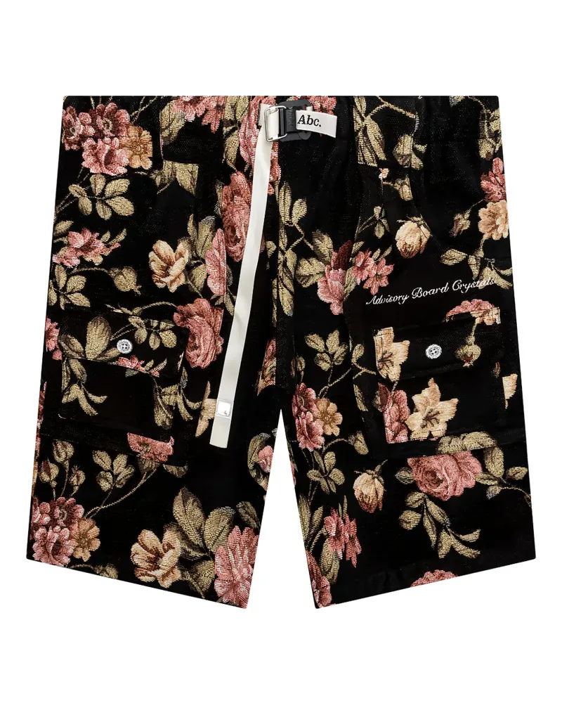 Abc. Wasserdichte Shorts aus Blumenjacquard - Schwarz Schwarz
