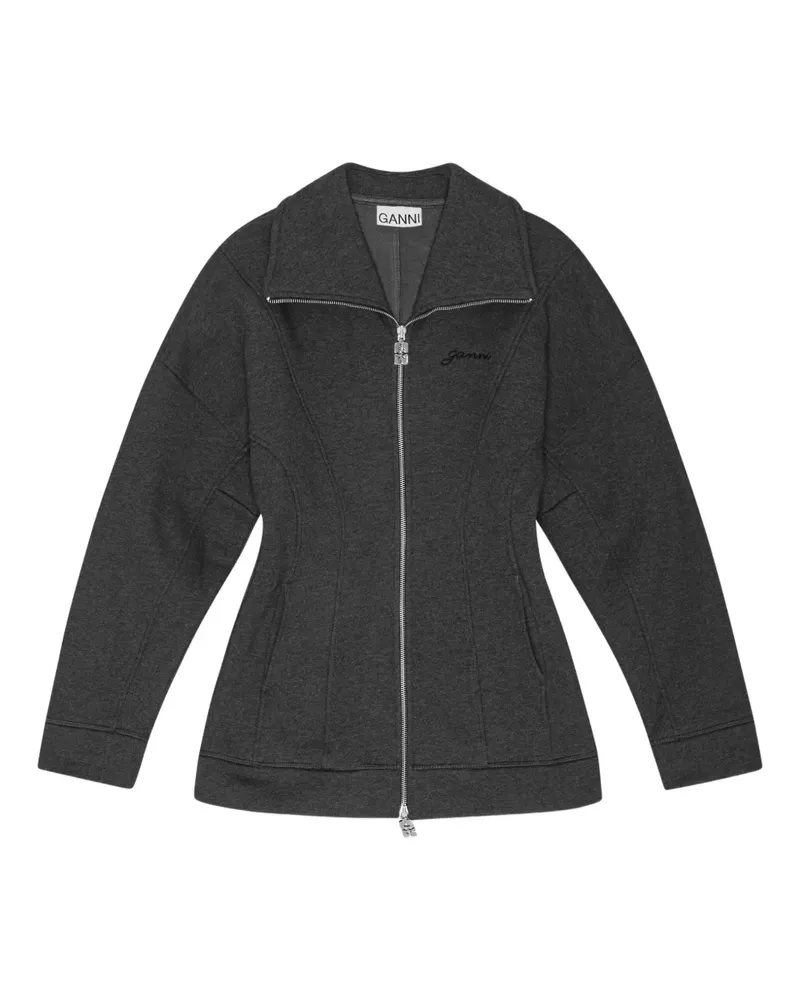 Ganni zip-front sweatshirt - Grau Grau