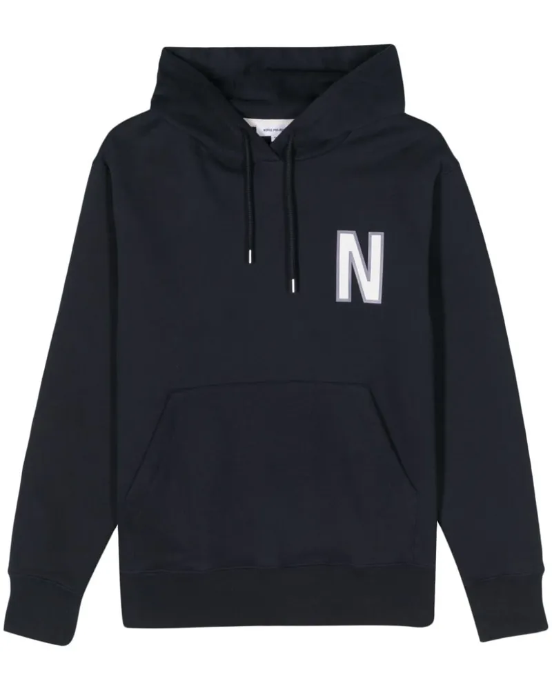 Norse Projects Arne Hoodie mit Logo-Print Blau