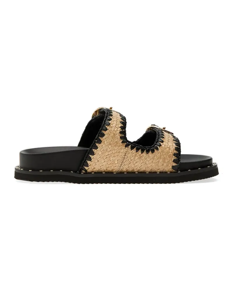 ALDO woven whipstitch-trim slides - Schwarz Schwarz