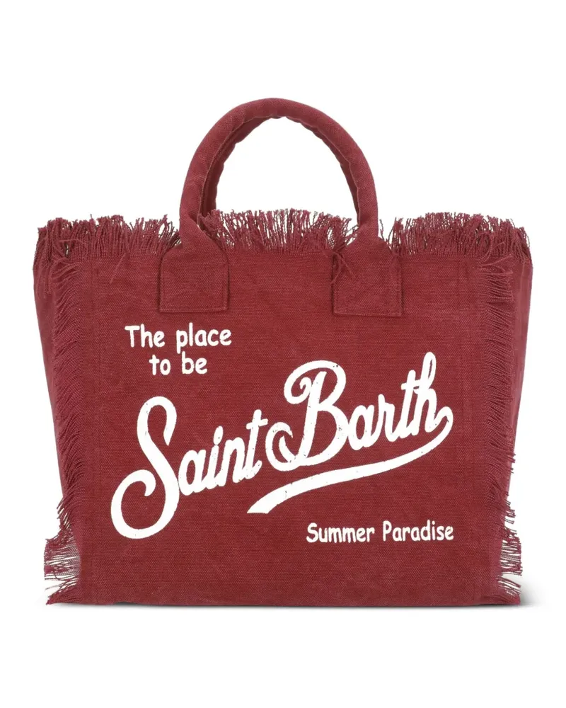 MC2 Saint Barth Mittelgroße Tote Bag mit Fransen - Rot Rot