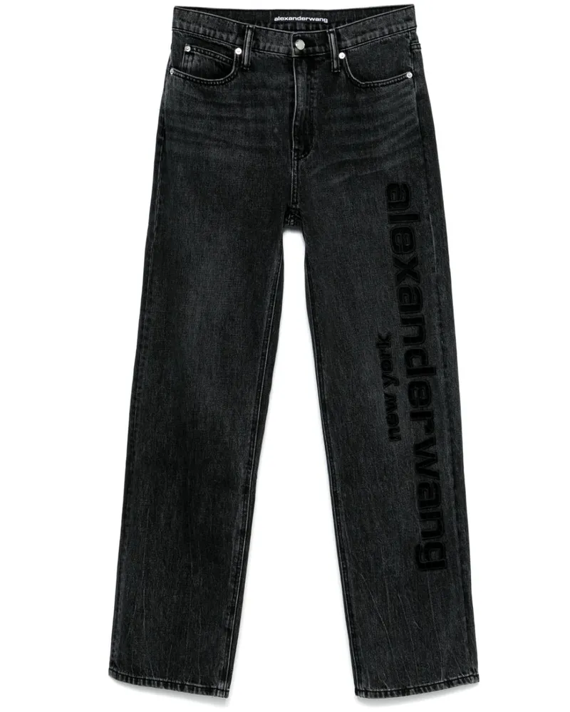 Alexander Wang Jeans mit Cut-Out-Logo - Schwarz Schwarz