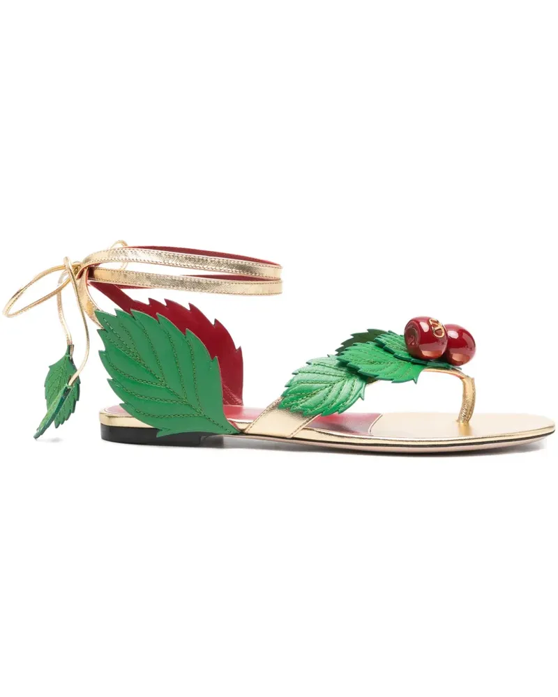 Valentino Garavani cherry leaf sandals - Gold Gold