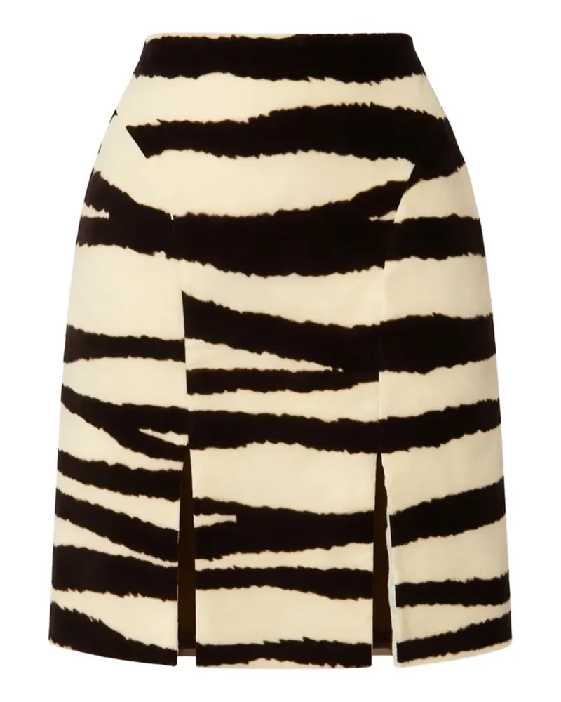 Nina Ricci zebra velvet mini skirt - Nude Nude