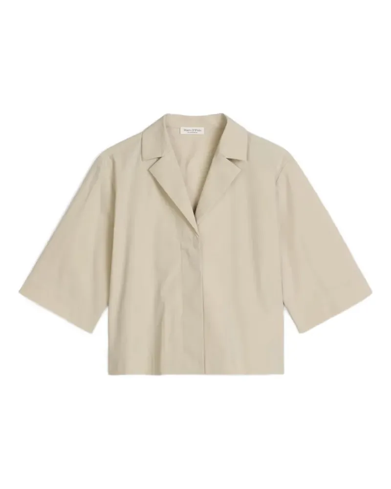 Marc O'Polo Cropped-Bluse mit fallendem Revers - Nude Nude