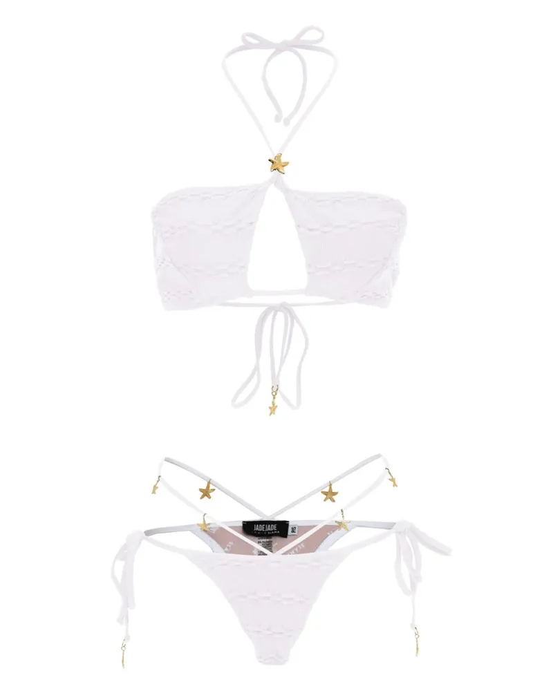 Amir Slama Bikini mit Sterndetail - Weiß Weiß