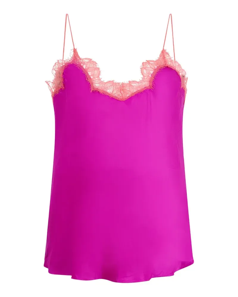 Roberto Cavalli lace-trim blouse - Rosa Rosa