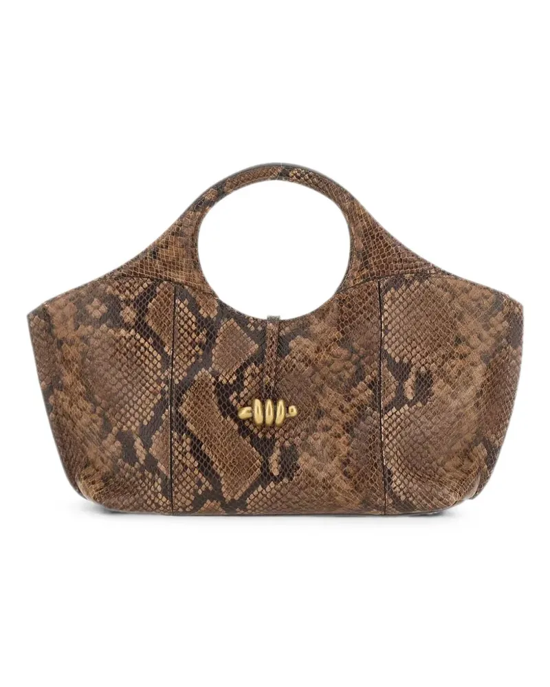 Gianni Chiarini Infinity python-printed leather shoulder bag - Braun Braun