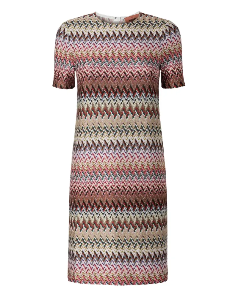 Missoni Kurzärmeliges Minikleid mit Zickzackmuster - Rosa Rosa