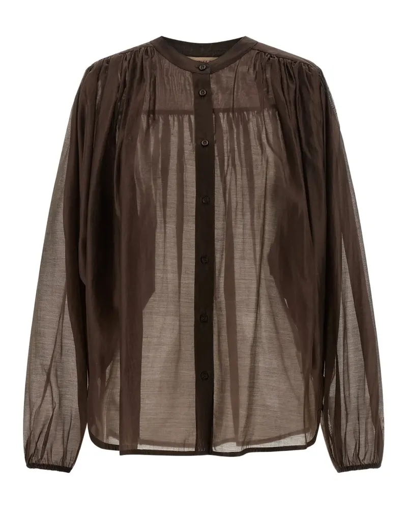 Twin-Set semi-transparent puff-sleeve shirt - Braun Braun