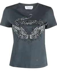 Blumarine T-Shirt mit Logo-Print Schwarz