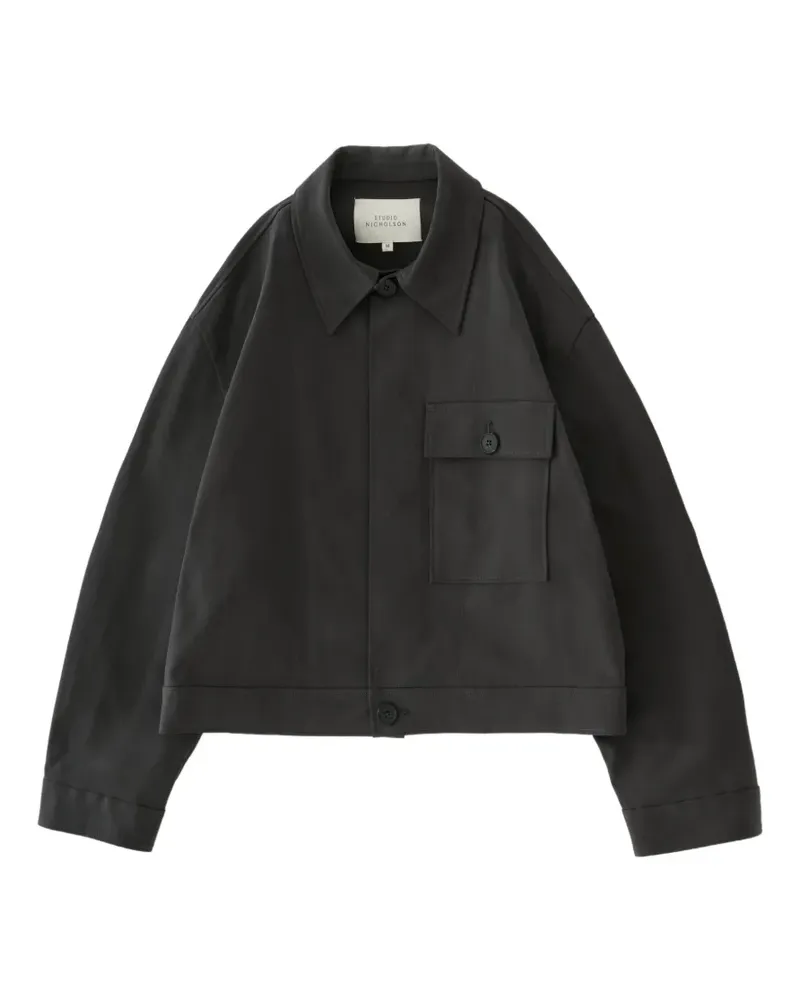 Studio Nicholson Drey Jacke mit Klappentasche - Schwarz Schwarz