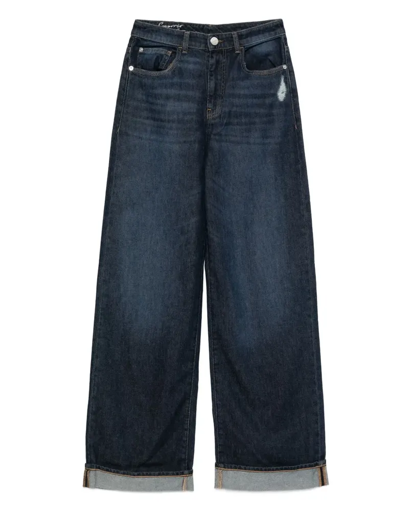 Emporio Armani Weite Jeans im Distressed-Look - Blau Blau