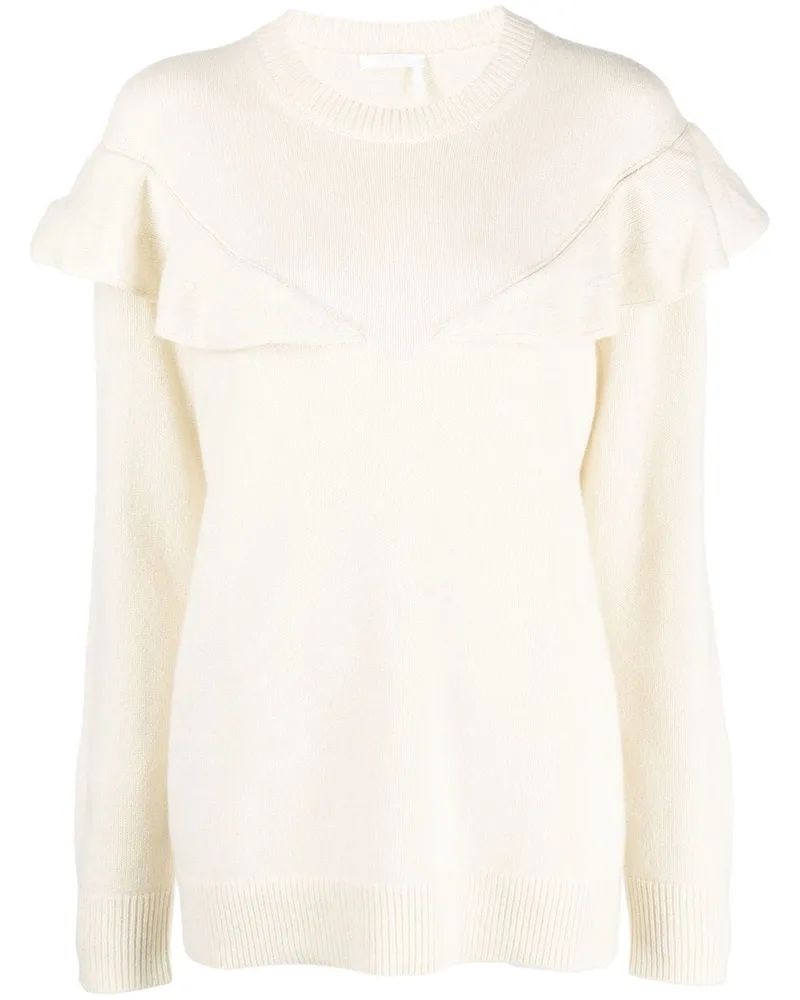 Chloé Kaschmirpullover mit Rüschen - Nude Nude