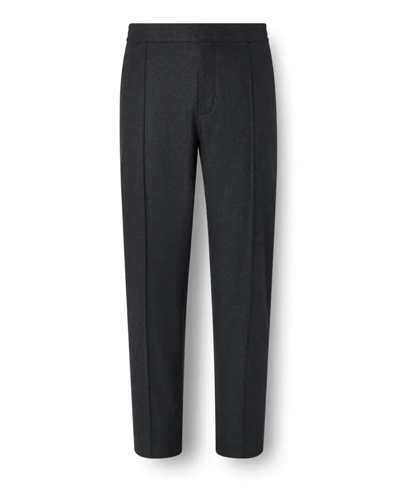 Ermenegildo Zegna Dunkelgraue Hose aus Seide und Kaschmir Grau