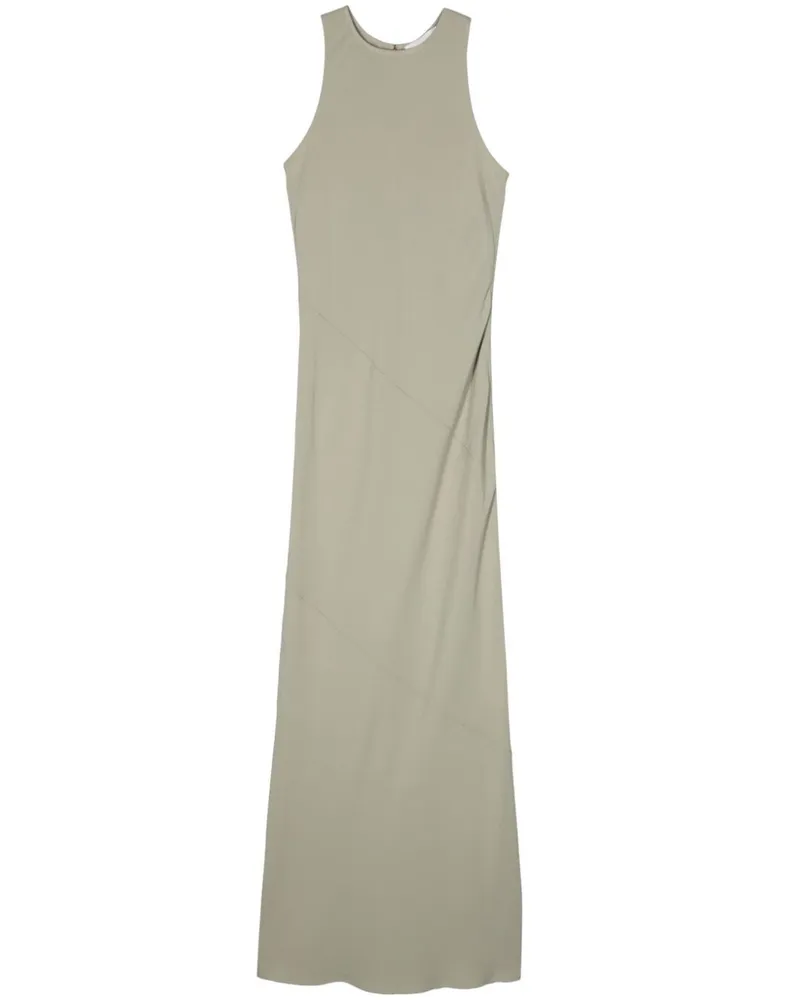 AMI Paris Maxikleid mit Diagonalschnitt - Grün Grün