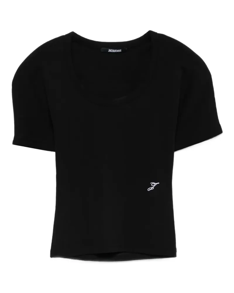Jacquemus The Espiral T-Shirt mit U-Ausschnitt - Schwarz Schwarz