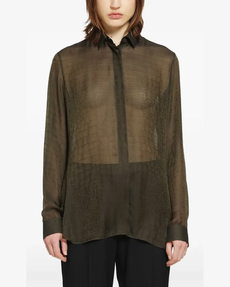 Tom Ford Hemd mit Kroko-Print - Grün Grün