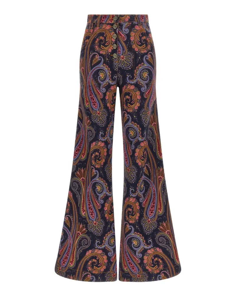 Etro Paisley-print flared jeans - Blau Blau