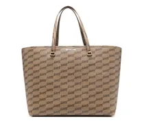 Shopper mit Signature-Muster - Braun