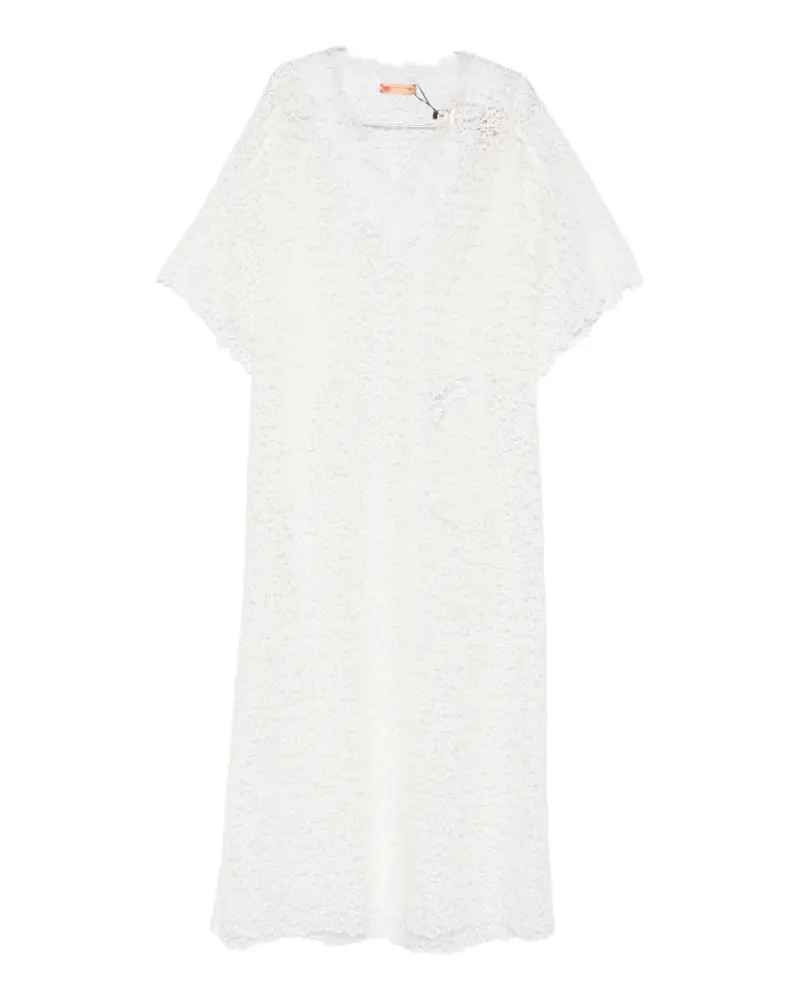 Ermanno Scervino lace V-neck dress - Weiß Weiß