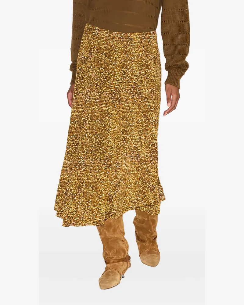 Isabel Marant sequin-pattern midi skirt - Gelb Gelb