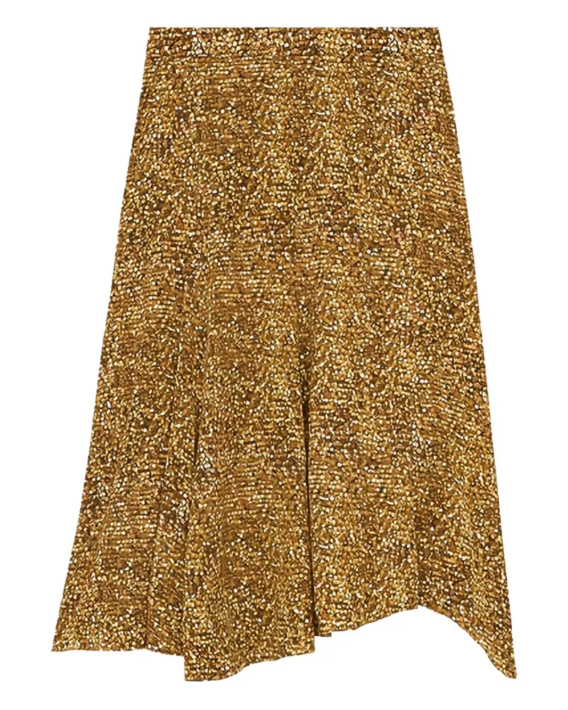 Isabel Marant Midirock mit Paillettenmuster - Gelb Gelb