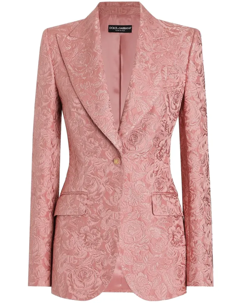 Dolce & Gabbana Jacquard-Blazer mit Blumenmuster - Rosa Rosa