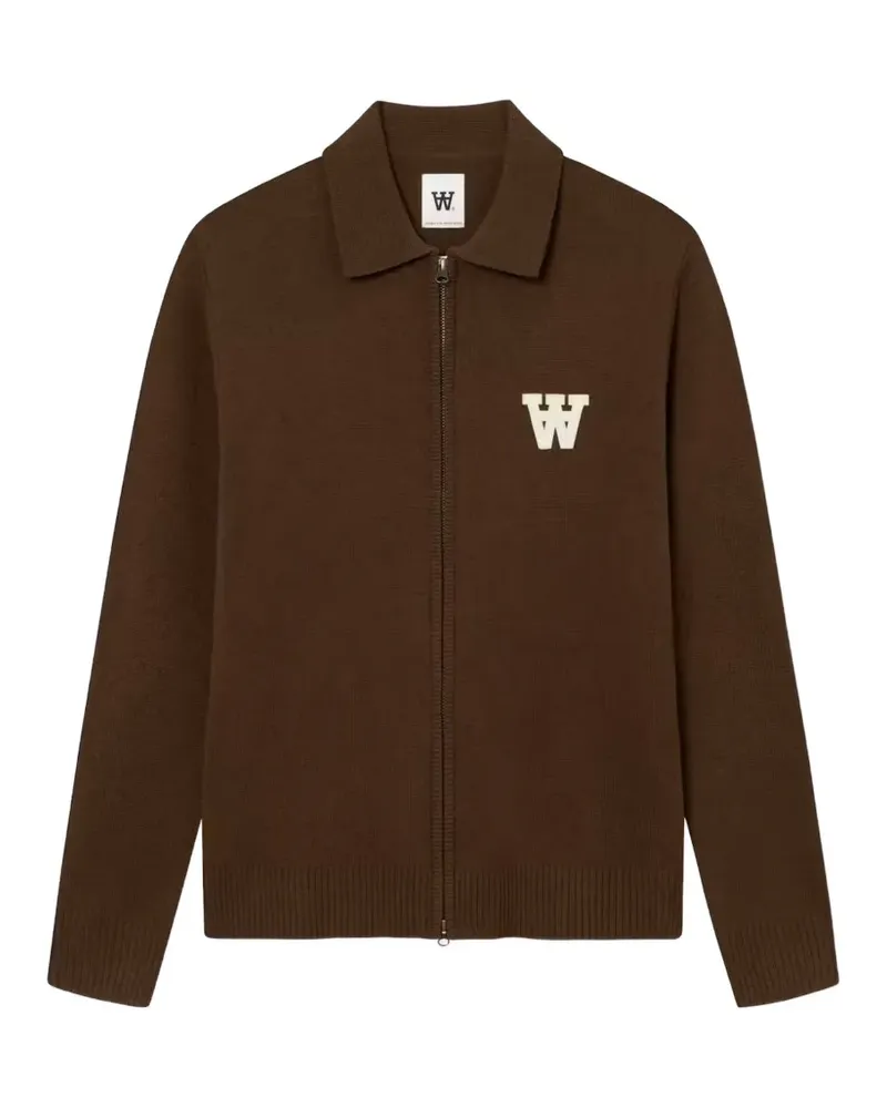 Wood Wood Tay logo-patch cardigan - Braun Braun