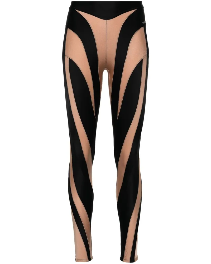 Thierry Mugler Spiral Leggings Schwarz