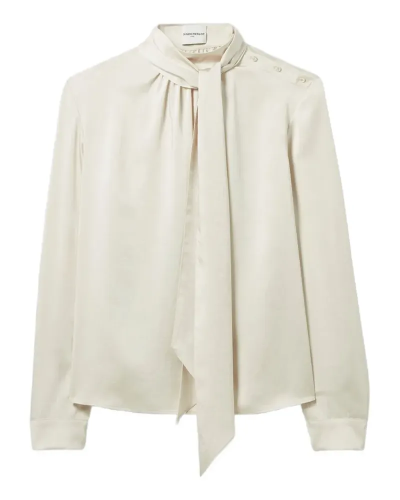 Claudie Pierlot Bluse mit Schleifenkragen - Nude Nude