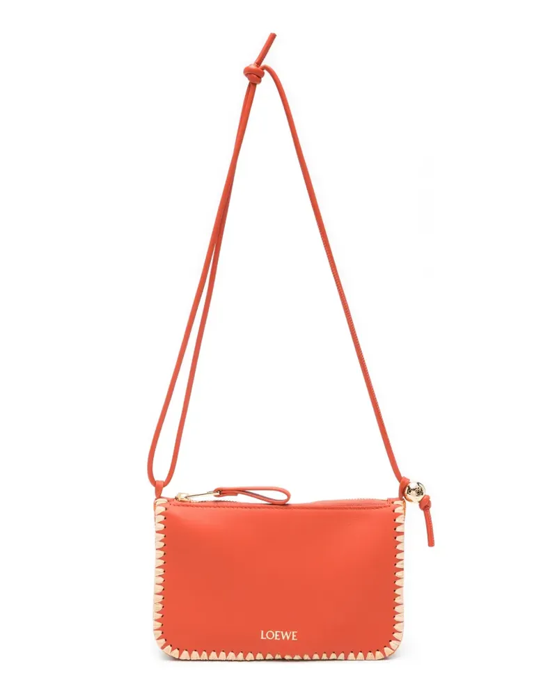 Loewe Paula's Ibiza Clutch mit Ziernaht - Orange Orange