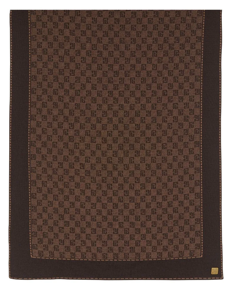 Balmain Schal mit Monogrammmuster - Braun Braun