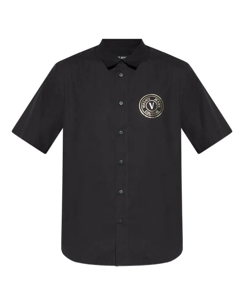 Versace Jeans Hemd mit Logo-Print - Schwarz Schwarz
