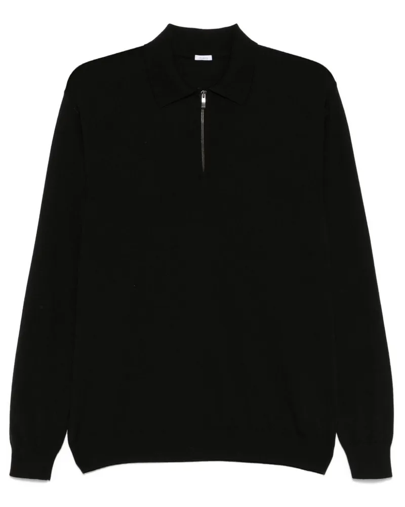 Malo Poloshirt aus Schurwolle - Schwarz Schwarz