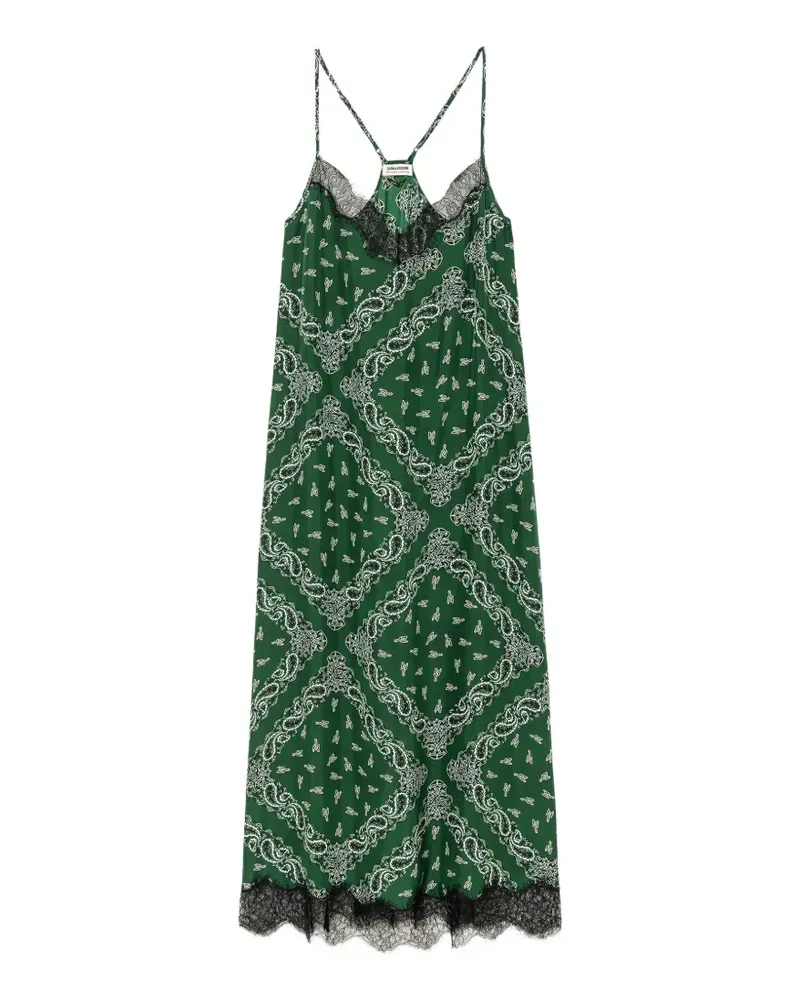 Zadig & Voltaire Respa Bandana-Kleid aus Seide - Grün Grün