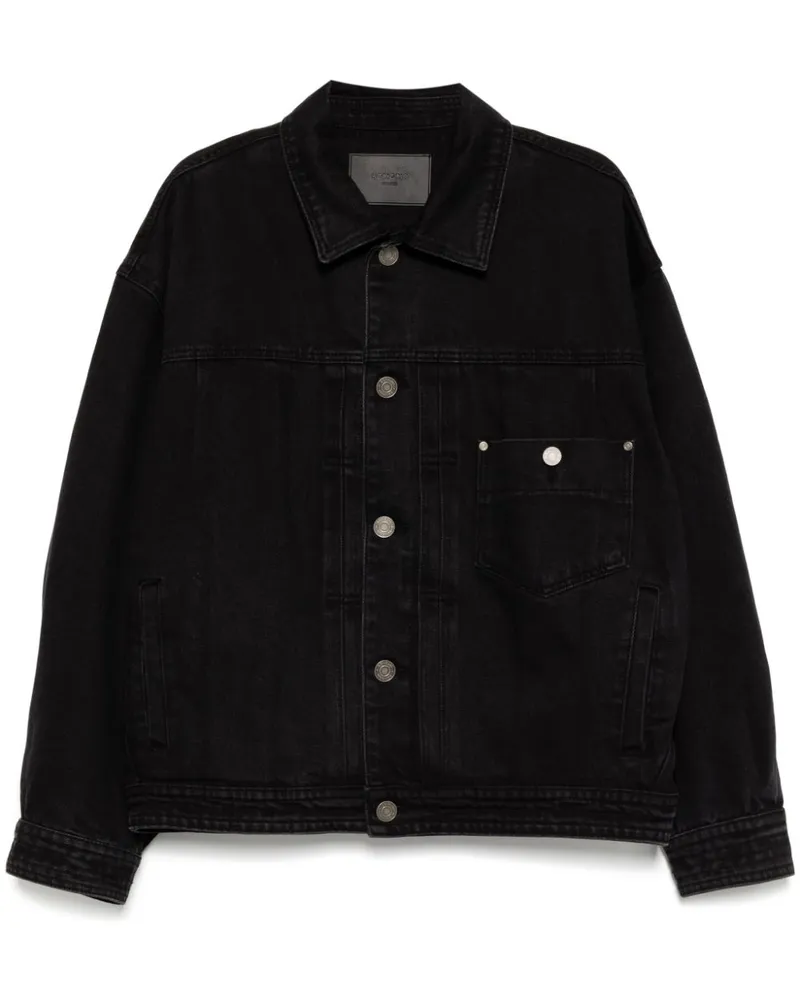SONGZIO Bemalte Jeansjacke - Schwarz Schwarz