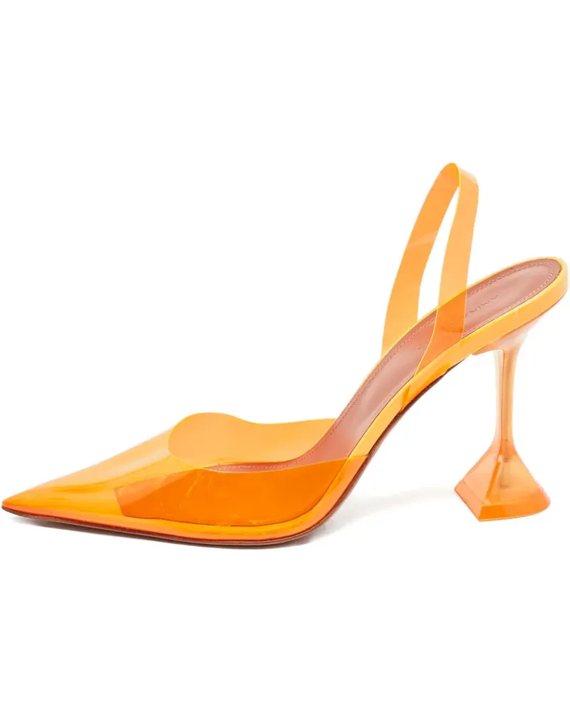 Amina Muaddi Pumps mit spitzer Kappe - Orange Orange