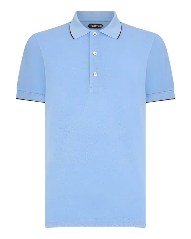 Tom Ford contrast-trim short-sleeve polo shirt - Blau Blau