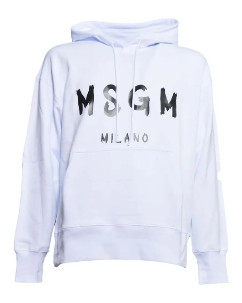 MSGM Hoodie mit Logo - Weiß Weiß