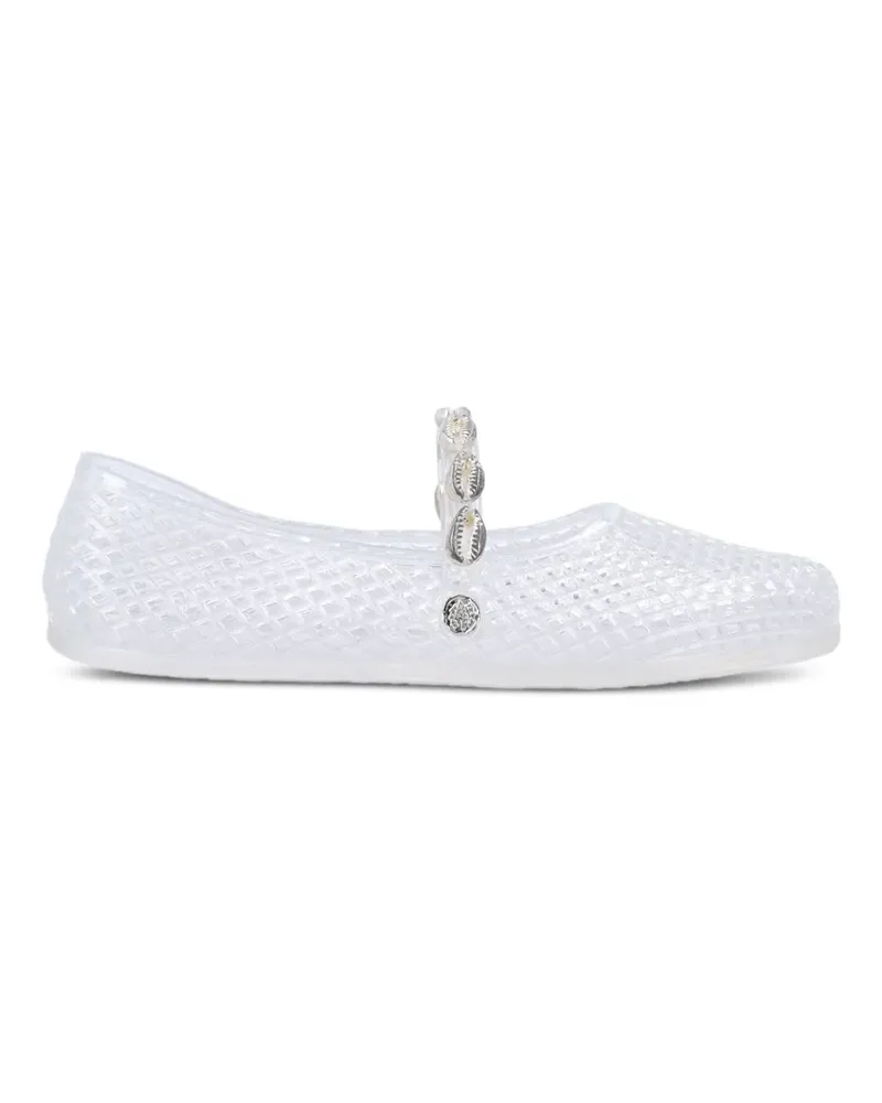 Ancient Greek Sandals shell embellished ballet flats - Weiß Weiß