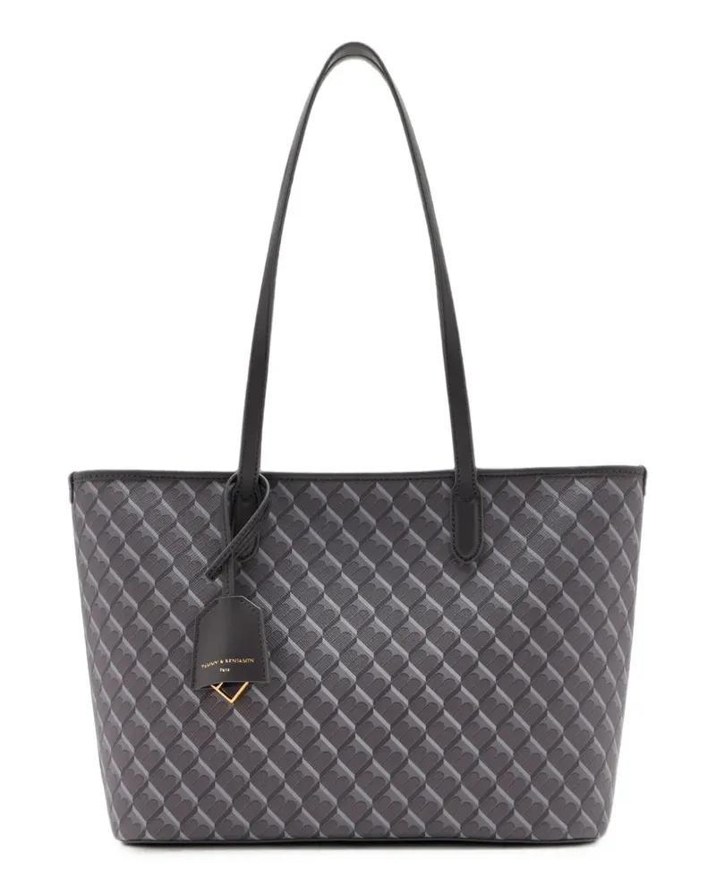 Tammy & Benjamin Tote Bag mit Monogramm - Grau Grau