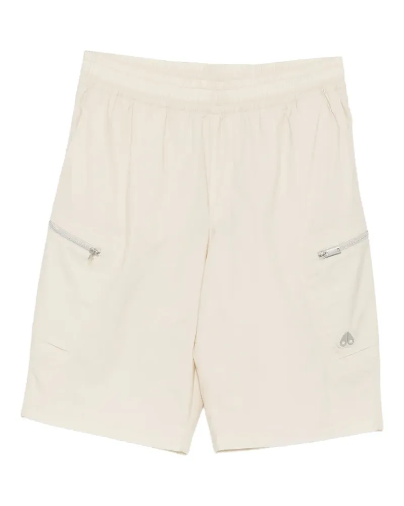 Moose Knuckles logo-plaque zip-pocket shorts - Nude Nude