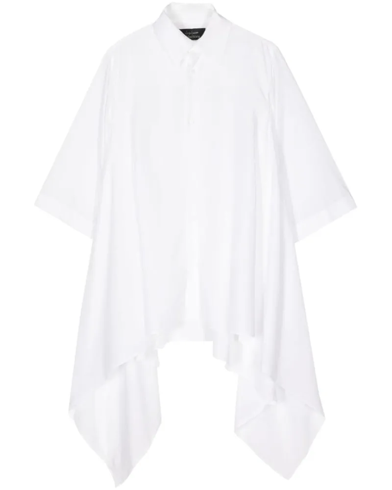 Yohji Yamamoto Asymmetrisches Oberteil - Weiß Weiß