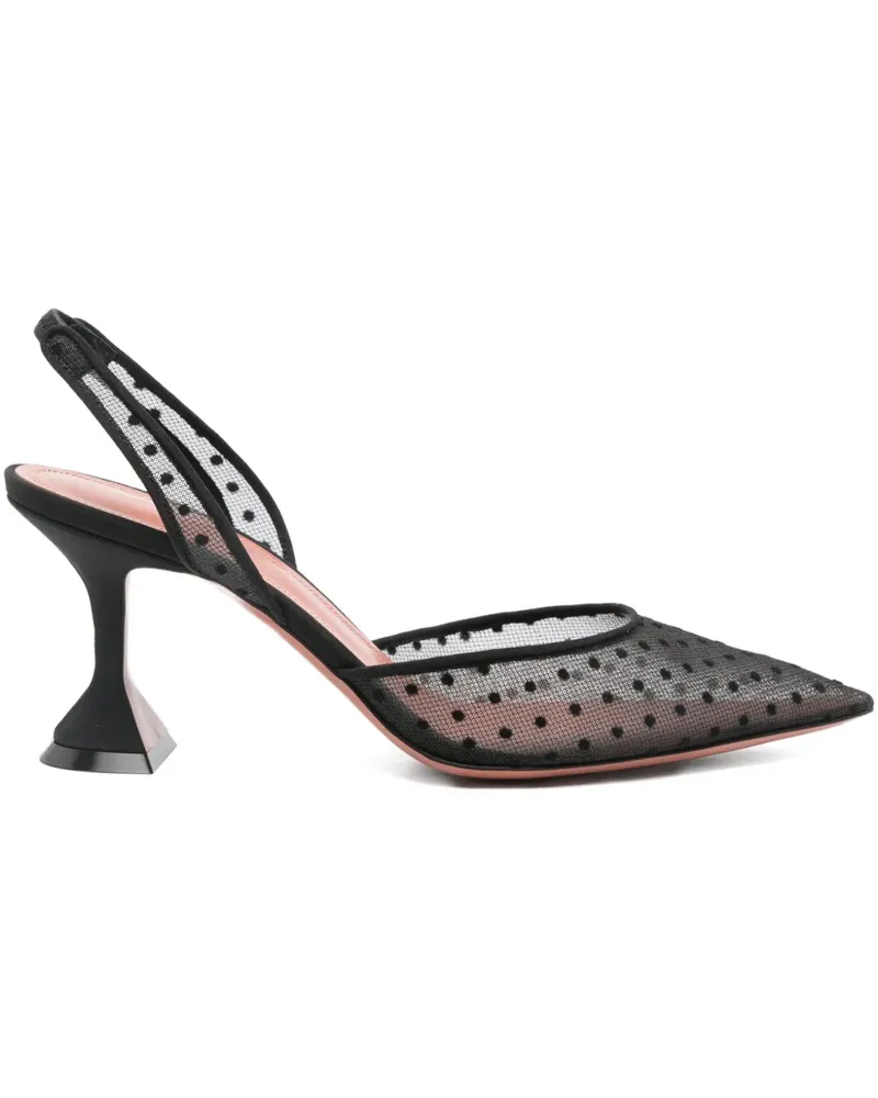 Amina Muaddi Holli Pumps mit Polka Dots 70mm - Schwarz Schwarz
