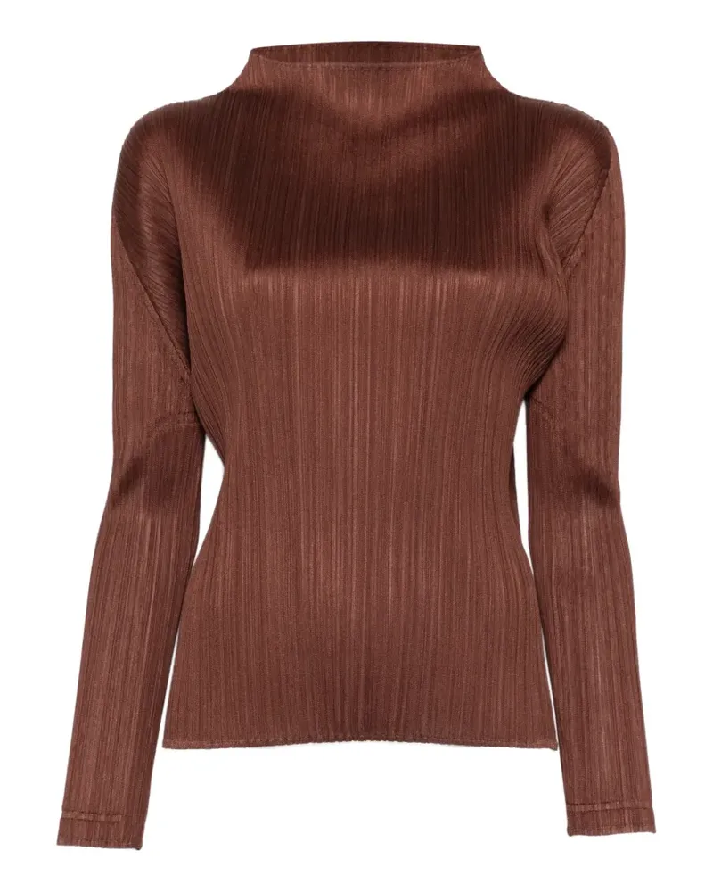 Issey Miyake Top mit Falten - Braun Braun
