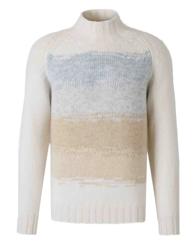Fedeli Gerippter Rollkragenpullover - Weiß Weiß
