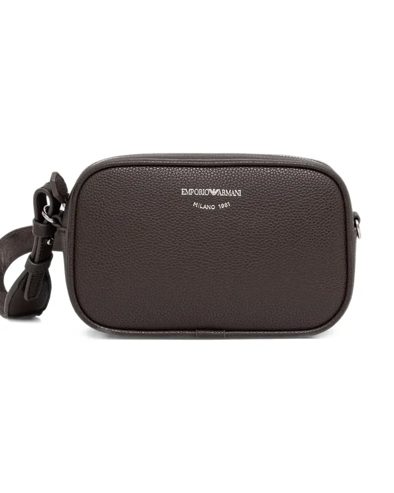 Emporio Armani Kameratasche mit Reh-Print und Schulterriemen - Braun Braun